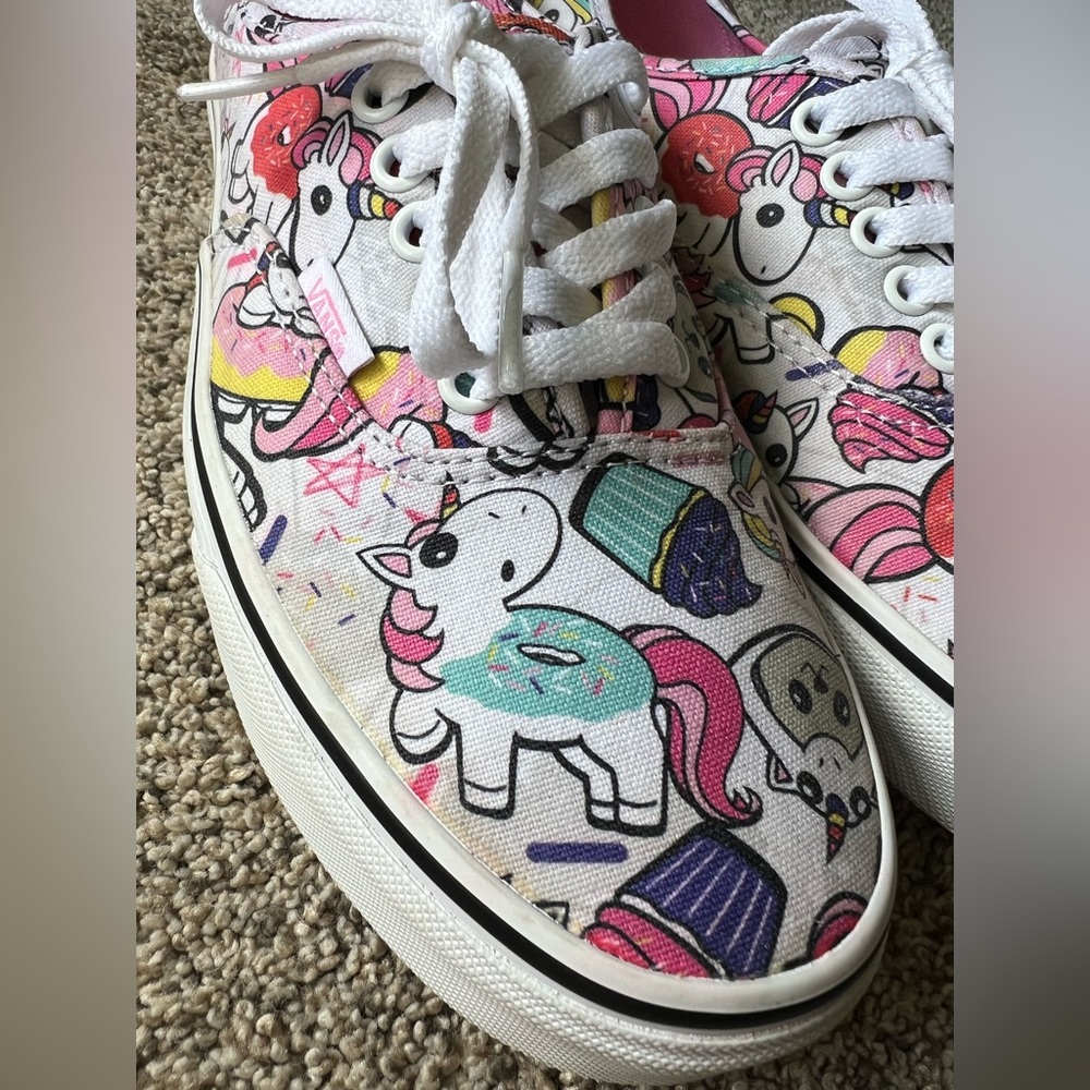 Colorful Unicorn and Cupcake Vans Sneakers - Picture 3 of 9